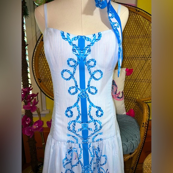 Lilly Pulitzer NWT Saylar Maxi Dress Naut Today ⚓️ Size 14 - Picture 12 of 16